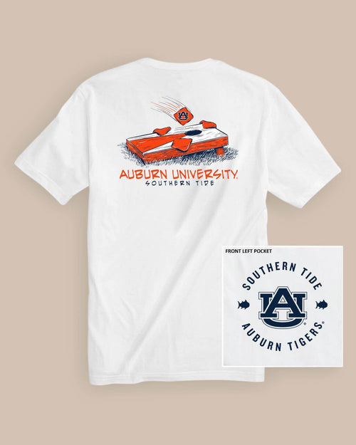 The back view of the Auburn Tigers Cornhole T-Shirt by Southern Tide - Classic White